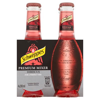 Schweppes Premium Mixer Hibiscus Napój gazowany 200 ml 12 sztuk