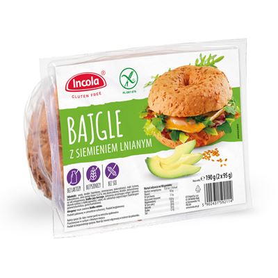 Incola Bajgle z siemieniem lnianym bezglutenowe 190 g