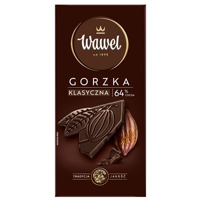 Wawel Czekolada gorzka klasyczna 64% 90g