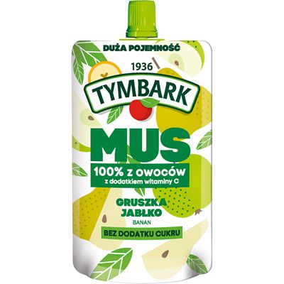 TYMBARK Mus 100% owoców gruszka jabłko banan 10 x 200 ml
