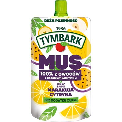 TYMBARK Mus 100% owoców jabłko banan marakuja cytryna 10 x 200 ml