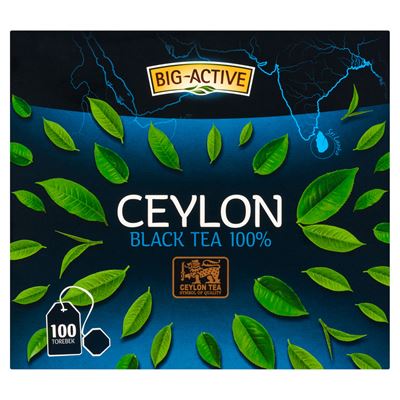 BIG-ACTIVE Pure Ceylon Black Tea 100% 100 torebek 200g