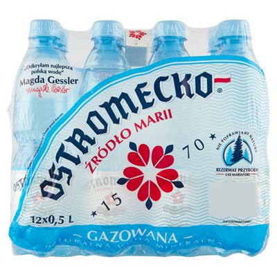 OSTROMECKO Woda mineralna gazowana 12x500ml