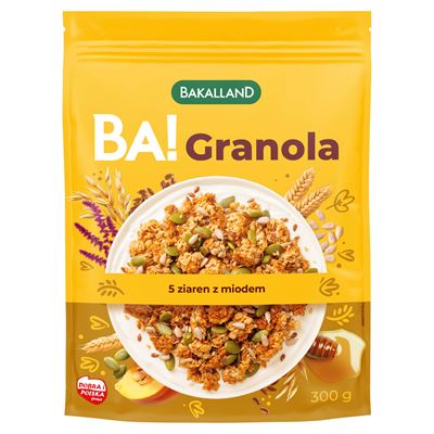 BAKALLAND Granola 5 ziaren z miodem 300g