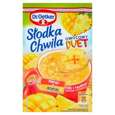 Dr.Oetker Słodka Chwila Kisiel z kawałkami owoców Mango & Ananas 32g