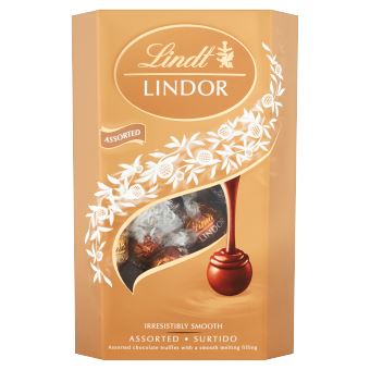Lindt Lindor Pralinki z czekolady mlecznej gorzkiej i białej z nadzieniem 337 g