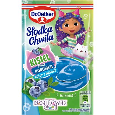 Dr.Oetker Słodka Chwila Koci Domek Gabi Kisiel o smaku borówki 29 g