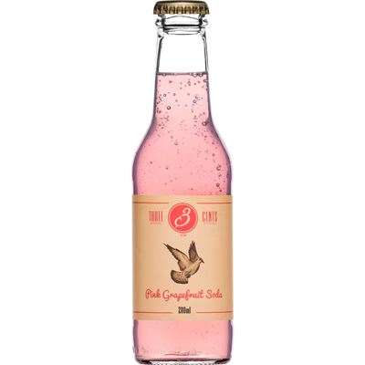 THREE CENTS Pink Grapefruit Soda 24 x 200 ml