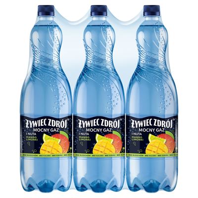 ŻYWIEC ZDRÓJ MOCNY GAZ nuta mango i limonki napój gazowany 6 x 1,5 l [kaucja]