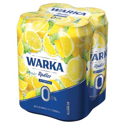WARKA Radler cytryna Piwo bezalkoholowe 4 x 500 ml puszka [kaucja]