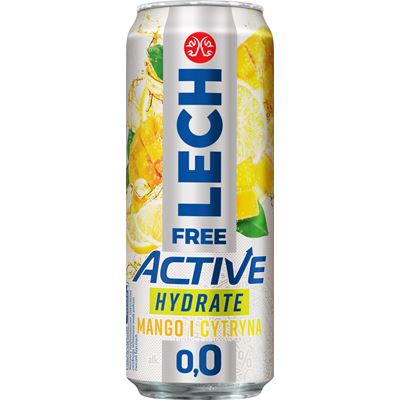 LECH FREE Active Hydrate Mango i Cytryna Piwo bezalkoholowe 4 x 500 ml puszka [kaucja]