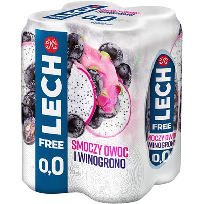 LECH Free Smoczy owoc Piwo bezalkoholowe 4 x 500 ml puszka [kaucja]