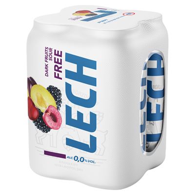 LECH Dark Fruits Piwo bezalkoholowe 4 x 500 ml puszka [kaucja]
