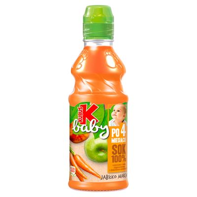 KUBUŚ Baby Sok 100% po 4 miesiącu jabłko marchew 6 x 300 ml [kaucja]