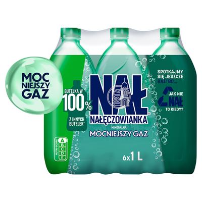 NAŁĘCZOWIANKA Woda mineralna mocniejszy gaz 6 x 1 l [kaucja]