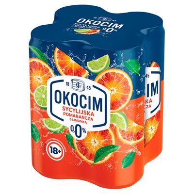 OKOCIM Sycylijska Pomarańcza z Limonką Piwo bezalkoholowe 4 x 500ml puszka [kaucja]