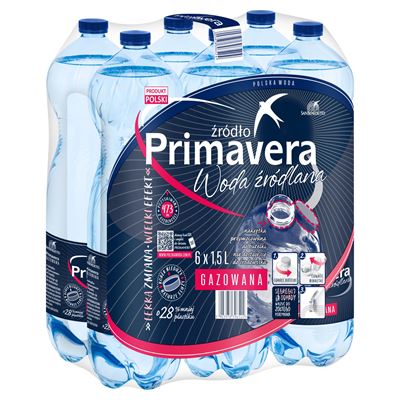 PRIMAVERA Woda źródlana gazowana 6 x 1,5 l [kaucja]