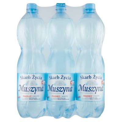 MUSZYNA SKARB ŻYCIA Woda mineralna lekko gazowana 6 x 1,5 l [kaucja]