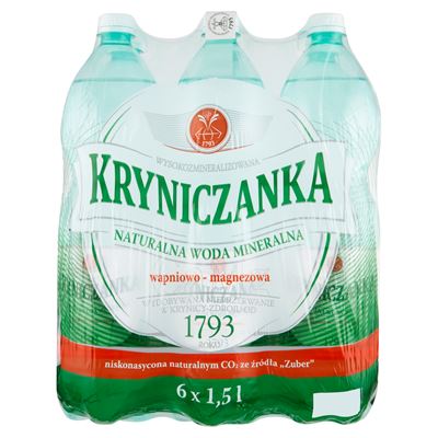 KRYNICZANKA Woda mineralna niegazowana wapniowo-magnezowa 6 x 1,5 l [kaucja]