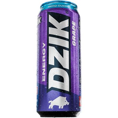 DZIK Gazowany napój energetyczny zero Grape 24 x 500 ml puszka [kaucja]