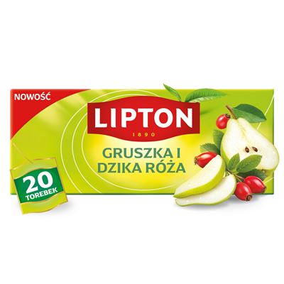 Lipton Herbatka owocowa Gruszka i Dzika Róża 20 torebek 36 g