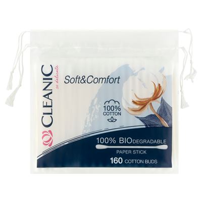 CLEANIC Soft & Comfort Patyczki higieniczne papierowe 160 sztuk