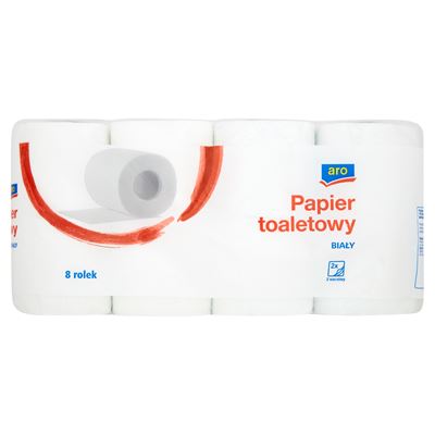 aro Papier toaletowy biały 2 warstwowy 8 rolek x 170 listków