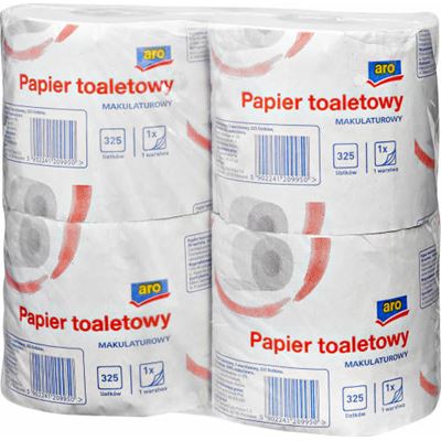 aro Papier toaletowy makulaturowy 325 m 1 warstwowy 8 x 4 rolki