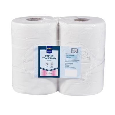 METRO PROFESSIONAL Jumbo Papier toaletowy biały 2 warstwowy 6 rolek 100 m