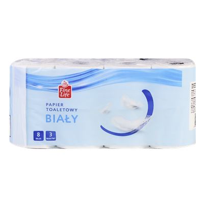 Fine Life Papier toaletowy biały 3 warstwowy 8 rolek