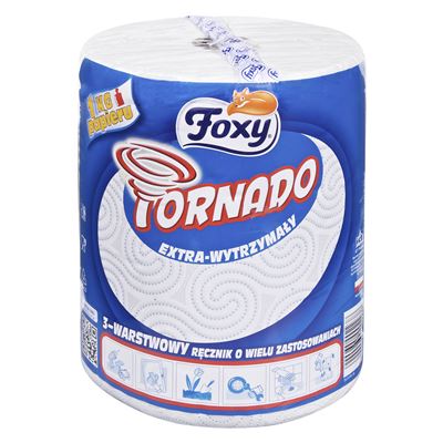 Foxy Tornado Ekstra wytrzymały Ręcznik papierowy 3 warstwowy 1 rolka