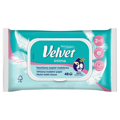 Velvet Intima Nawilżany papier toaletowy 48 sztuk 1 opakowanie