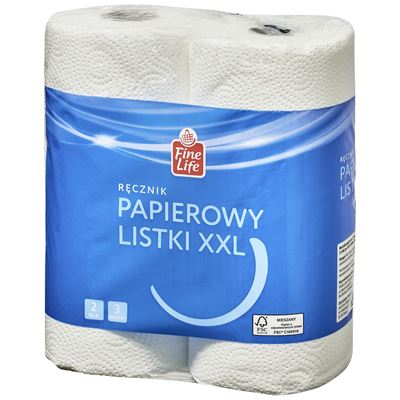 Fine Life Ręcznik papierowy listki XXL 3 warstwowy 2 rolki
