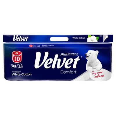 Velvet Papier toaletowy White Cotton 10 rolek