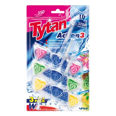 TYTAN Action 3 Flower Forest Lemon Mix 3 zawieszek do WC