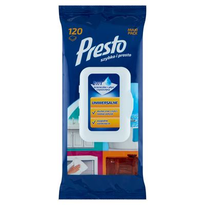 Presto Chusteczki uniwersalne 120 sztuk