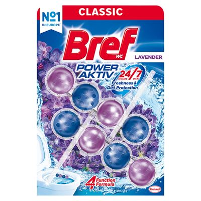 Bref WC Power Aktiv Zawieszka do muszli WC lawendowe pole 50 g 2 sztuki