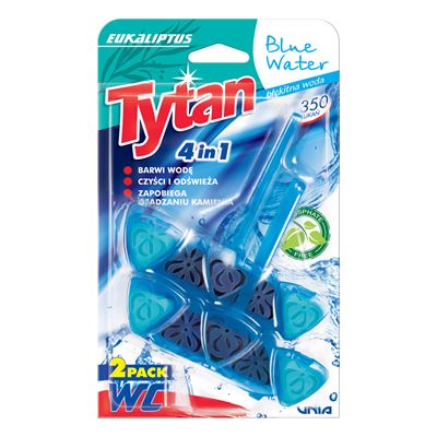 TYTAN Zawieszka do toalety barwiąca wodę 4w1 Blue Water Eukaliptus 2x40g