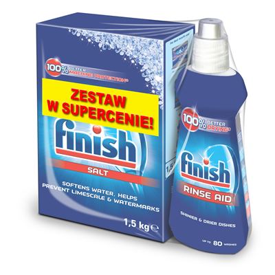 finish Fresz Sól ochronna do zmywarek 1,5 kg + płyn nabłyszczający 400 ml