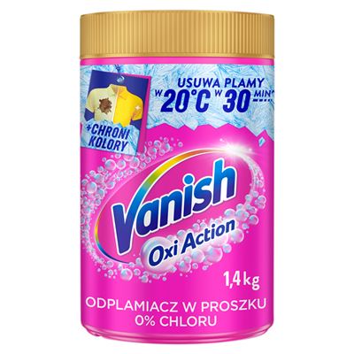 Vanish Oxy Action Pink Odplamiacz do tkanin w proszku 1,4 kg