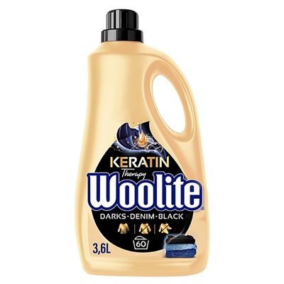 Woolite Płyn do prania tkanin czerń ciemne kolory & jeans z keratyną 3,6 l (60 prań)