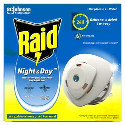 Raid Elektrofumigator Night & Day z wkładem