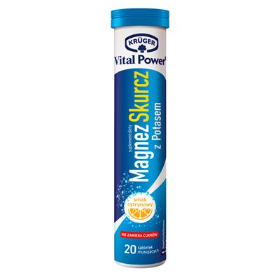 KRUGER Magnez skurcz + Potas Tabletki musujące o smaku cytrynowym (20 sztuk)