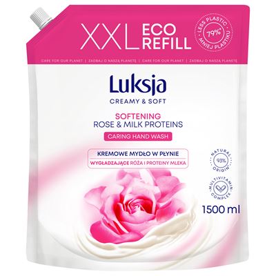 Luksja Mydło w płynie wygładzająca róża i proteiny mleka 1,5 l