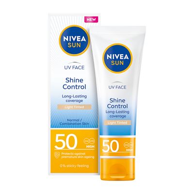 NIVEA SUN Shine Control matujący krem do twarzy SPF 50 Light Tinted 50 ml