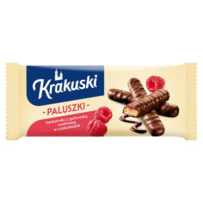 Krakuski Paluszki z galaretką malinową 144g
