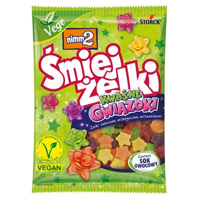 nimm2 Śmiejżelki kwaśne gwiazdki vege żelki owocowe 90g