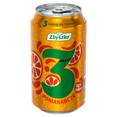 ZBYSZKO 3 Pomarańcze Napój gazowany 12 x 330 ml [kaucja]