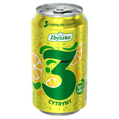 ZBYSZKO 3 Cytryny Napój gazowany 12 x 330 ml [kaucja]