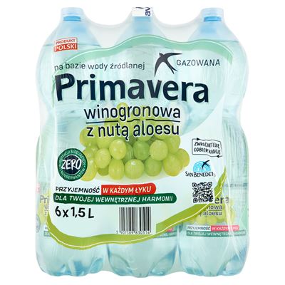 PRIMAVERA Napój gazowany winogrono-aloes 6 x 1,5 l